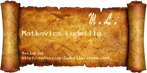 Matkovics Ludmilla névjegykártya